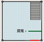 大門對內樓梯，可利用屏風化解。