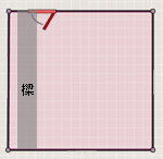 图A：梁一部份通过门，并与门呈垂直状。