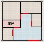 厨卫风水：厕所门面向大门。