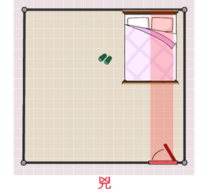 進門見床
