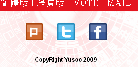 網頁左邊選單上，fb、plurk、twitter分享按鈕